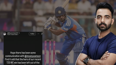 “He has batted from one to seven” - Ajinkya Rahane backs Sanju Samson’s inclusion in the XI in AFG T20Is