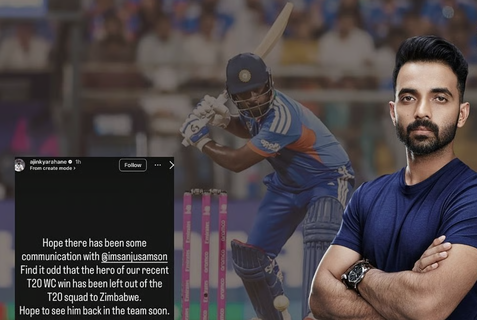“He has batted from one to seven” - Ajinkya Rahane backs Sanju Samson’s inclusion in the XI in AFG T20Is